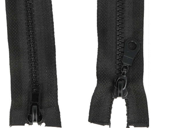 Zip kostěný No 5 dělitelný 2 jezdce / dvoucestný 60 cm bundový