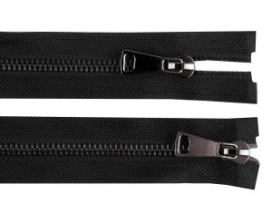 Zip kovový No 5 dělitelný 2 jezdce / dvoucestný 80 cm