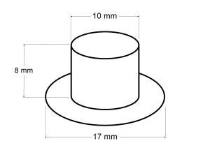 Průchodky s podložkou vnitřní Ø10 mm / vnější Ø17 mm