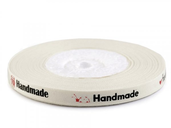 Bavlněná stuha šíře 10 mm Handmade