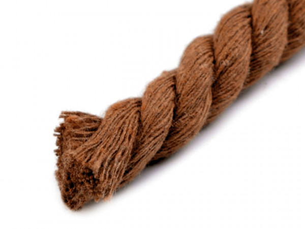 Bavlněná šňůra kroucená Ø12 mm, návin 10 m, macrame