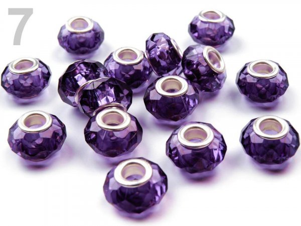 Plastové korálky s ploškami s velkým průvlekem 14,5x9 mm