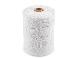 Bavlněná příze macrame Ø1,5-2 mm rozčesávací
