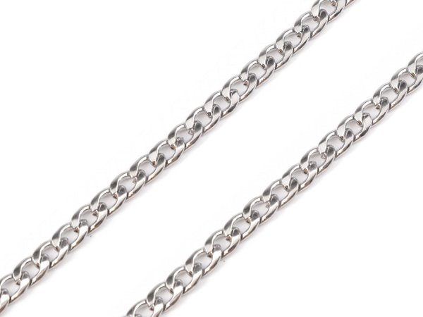 Řetízek plochý z nerezové oceli 5 mm, délka 1 m