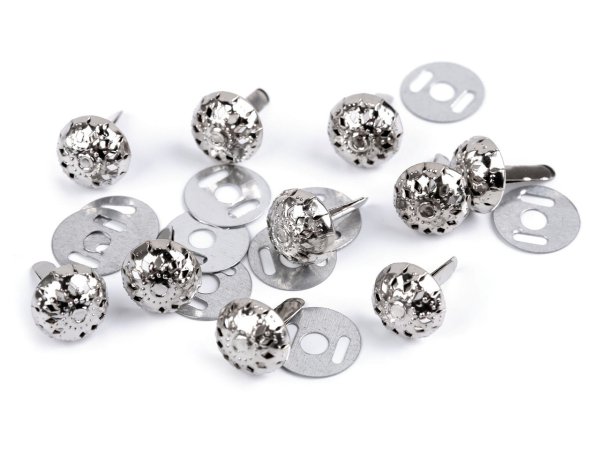 Dvounožkový hřeb / kovové nožičky na kabelky filigrán Ø10 mm