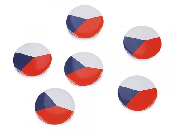 Brož / placka vlajka Česká republika Ø3,5 cm