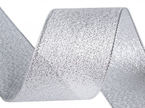 Brokátová stuha s lurexem šíře 38 mm