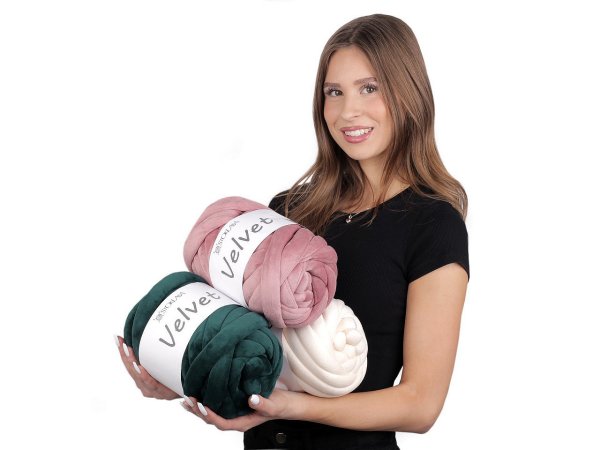 Příze Marshmallow silná Velvet Ø20 mm 500 g