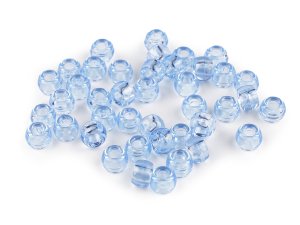 Plastové korálky s velkým průvlekem 9x6 mm