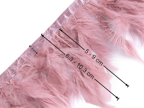 Prýmek - krůtí peří 5-9 cm