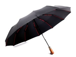 Pánský skládací vystřelovací deštník s červenými detaily
