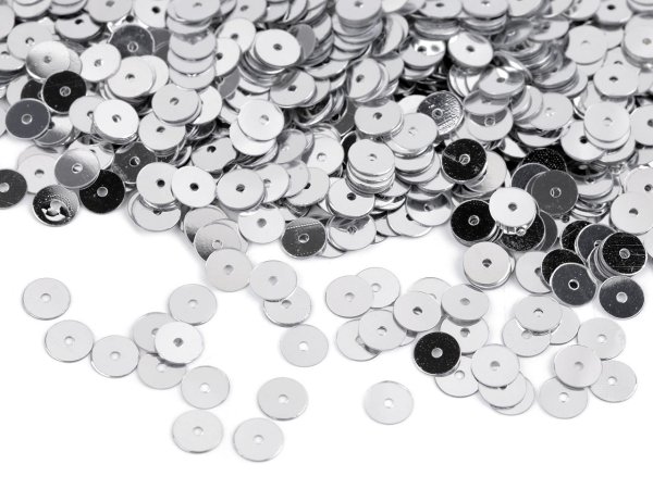 Flitry hladké Ø6 mm s metalickým efektem