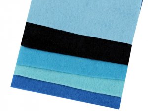 Barevná sada dekorativních filců / plstí soft 10x45 cm