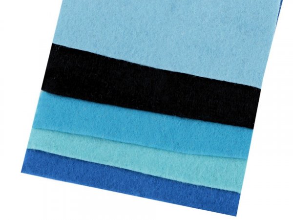 Barevná sada dekorativních filců / plstí soft 10x45 cm