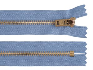 Kovový zip YKK No 5 délka 18 cm staromosazný (jeansový)