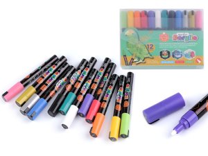 Kreativní akrylový fix / popisovač sada 12 ks, 4 mm