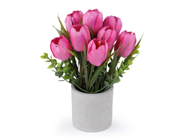 Umělé tulipány v květináči