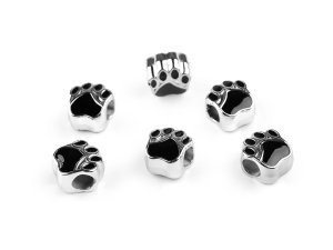 Plastové korálky s velkým průvlekem tlapka 11x11 mm