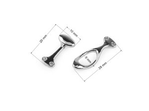 Kovové ozdobné zapínání 10x36 mm