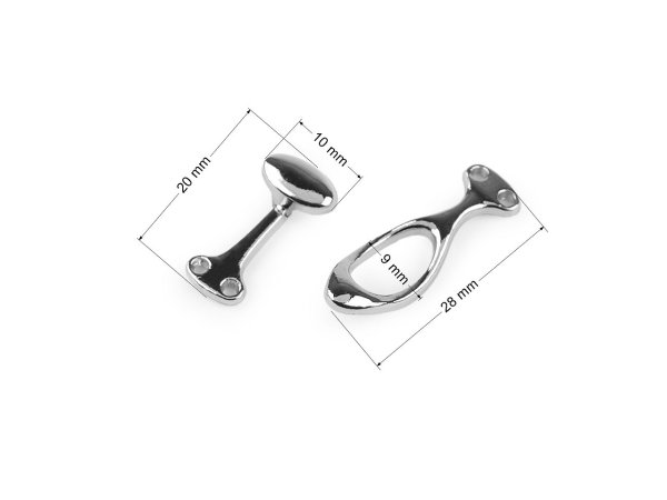 Kovové ozdobné zapínání 10x36 mm