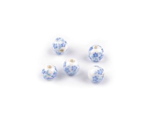 Porcelánové korálky s květy Ø8 mm
