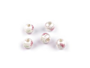 Porcelánové korálky s květy Ø8 mm