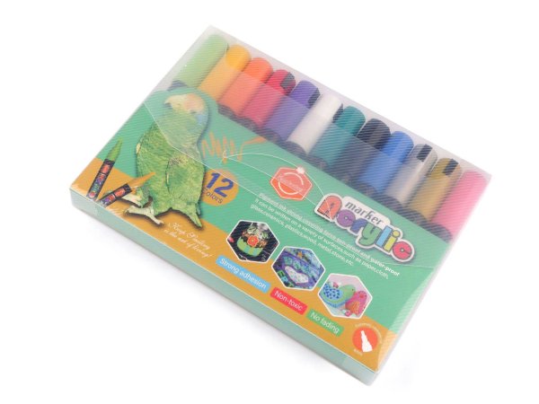 Kreativní akrylový fix / popisovač sada 12 ks, 4 mm