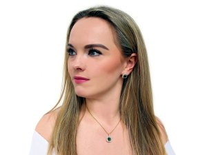 Sada náhrdelník a náušnice z nerezové oceli s broušenými kamínky