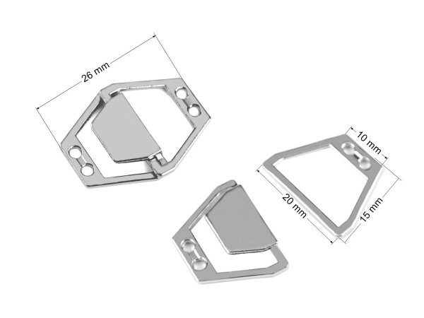 Kovové ozdobné zapínání 20x26 mm
