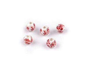 Porcelánové korálky s květy Ø8 mm