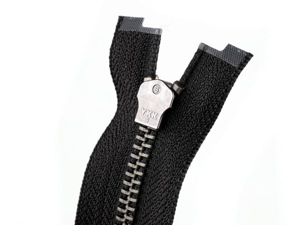 Zip kovový YKK No 5 dělitelný 2 jezdce / dvoucestný 50 cm na kožené bundy