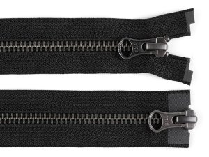 Zip kovový YKK No 5 dělitelný 2 jezdce / dvoucestný 50 cm na kožené bundy
