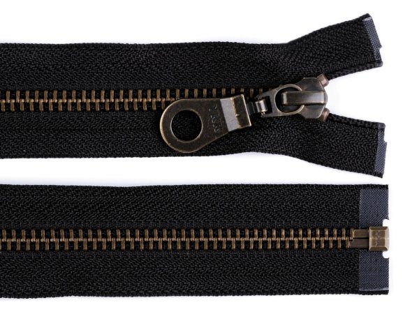 Staromosazný zip YKK No 5 délka 80 cm bundový