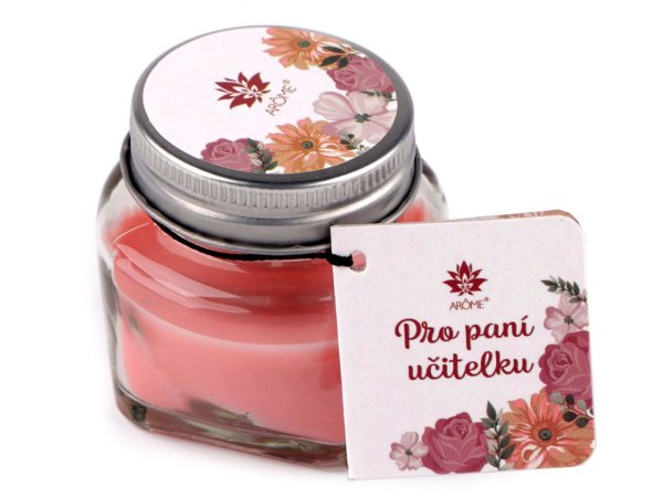 Malá vonná svíčka ve skle s jmenovkou 28 g Fruit, Floral