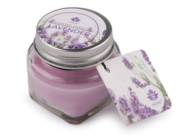 Malá vonná svíčka ve skle s jmenovkou 28 g Fruit, Floral