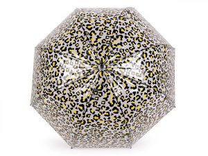 Dámský / dívčí průhledný vystřelovací deštník leopard