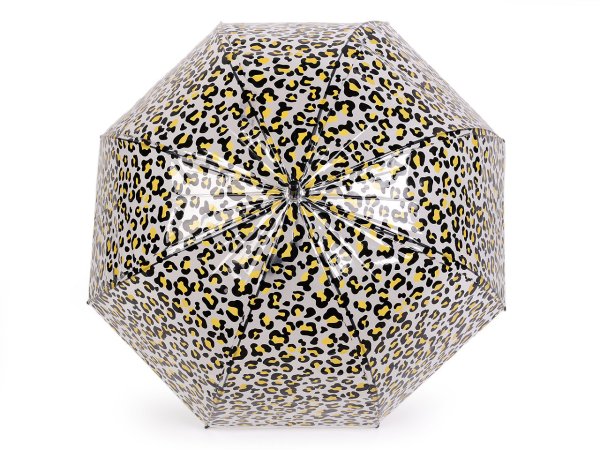 Dámský / dívčí průhledný vystřelovací deštník leopard