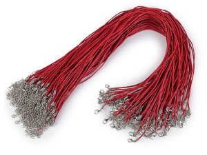 Voskovaná šňůrka s karabinkou délka 45 cm