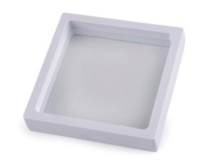 Krabička / rámeček s průhlednou fólií k vystavení zboží a dárkovému balení 11x11 cm
