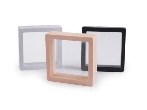 Krabička / rámeček s průhlednou fólií k vystavení zboží a dárkovému balení 7x7 cm
