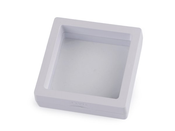 Krabička / rámeček s průhlednou fólií k vystavení zboží a dárkovému balení 7x7 cm