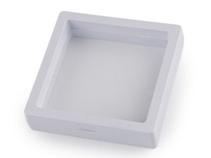 Krabička / rámeček s průhlednou fólií k vystavení zboží a dárkovému balení 9x9 cm